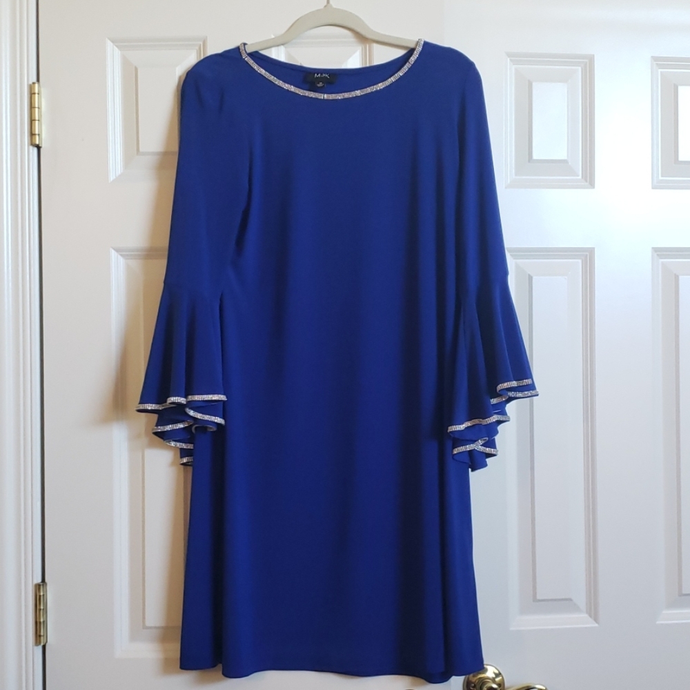 MSK Blue long sleeve with rhinestone trim
